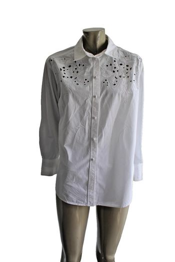 tunique chemise blouse en coton blanc coupe oversize garçonne marque zara