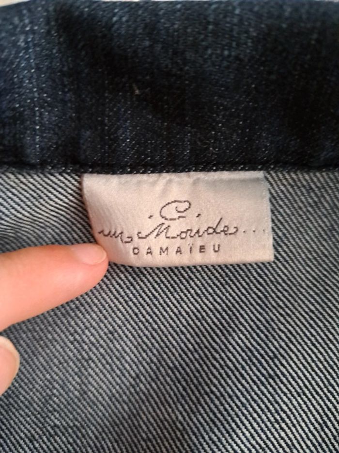 Veste en jean bleu foncé de camaïeu - photo numéro 3