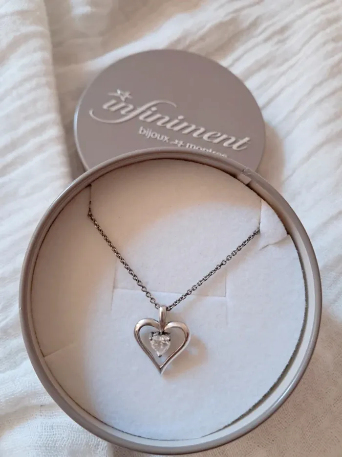 Chaine avec pendentif coeur argent 925 - photo numéro 2