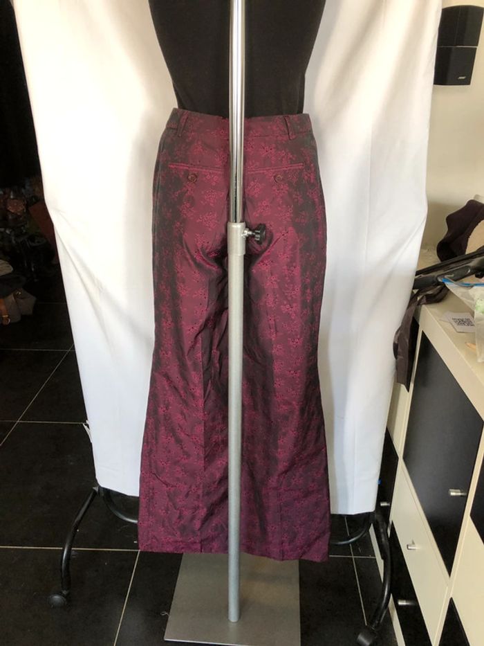 Pantalon violet en satin taille 34 comme neuf - photo numéro 3