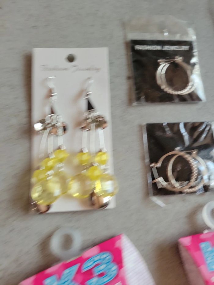 Lot bijoux charm boucles d'oreilles pendentif perle créole - photo numéro 2