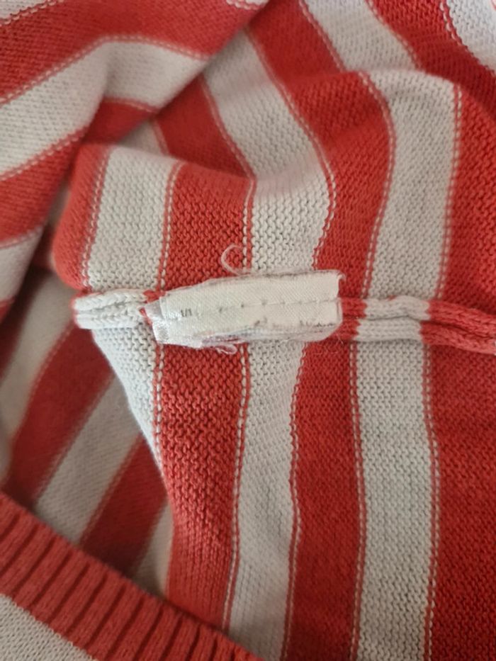 Pull mixte 3 ans gémo rouge à rayure blanche hello ! - photo numéro 5