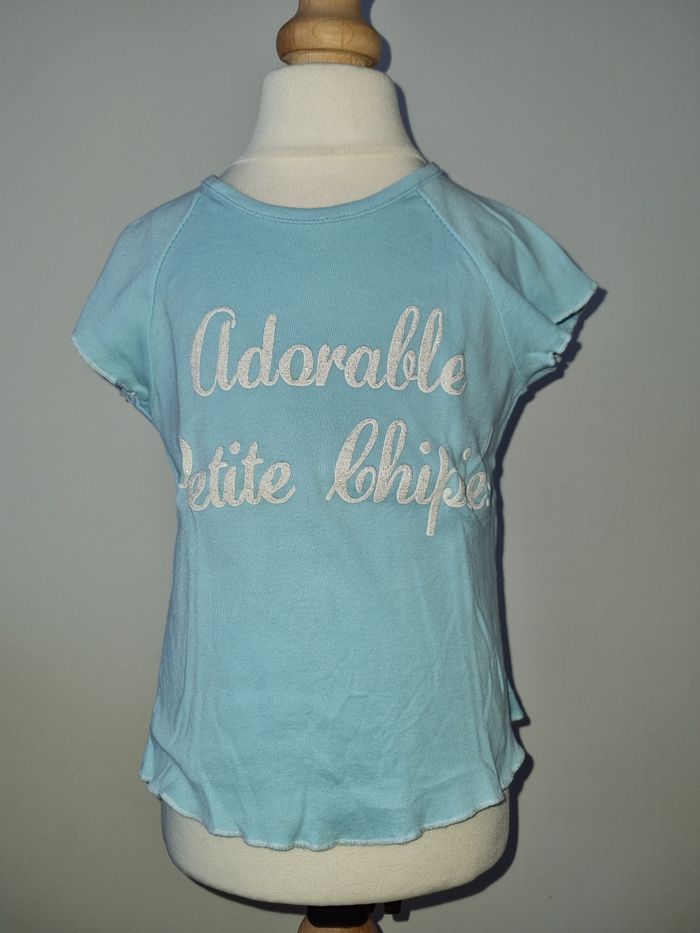 T-shirt MC fille turquoise 4 ans