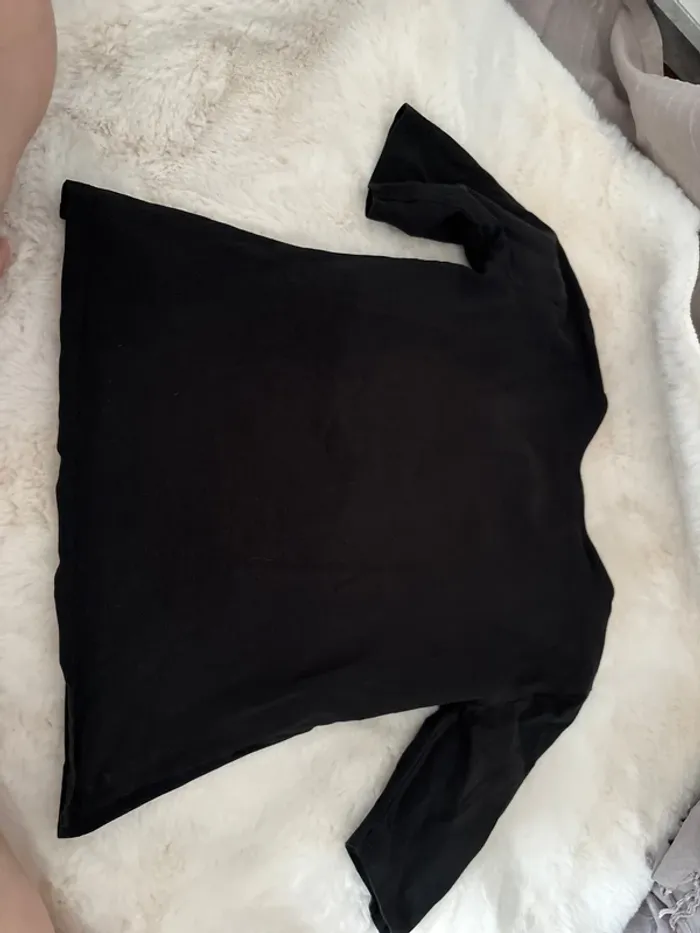 Haut manches courtes noir Mango taille L - photo numéro 3