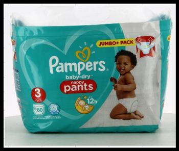 Lot de 80  Couches Pampers Baby Dry Pants  6-11kg Taille 3 Neuf
