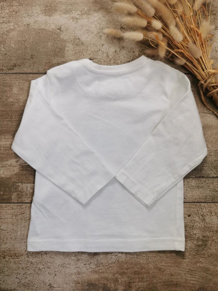 🌺Teeshirt blanc Robo manche longues Mayoral 9mois - photo numéro 8