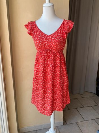 Robe rouge à petits motifs Kiabi 36