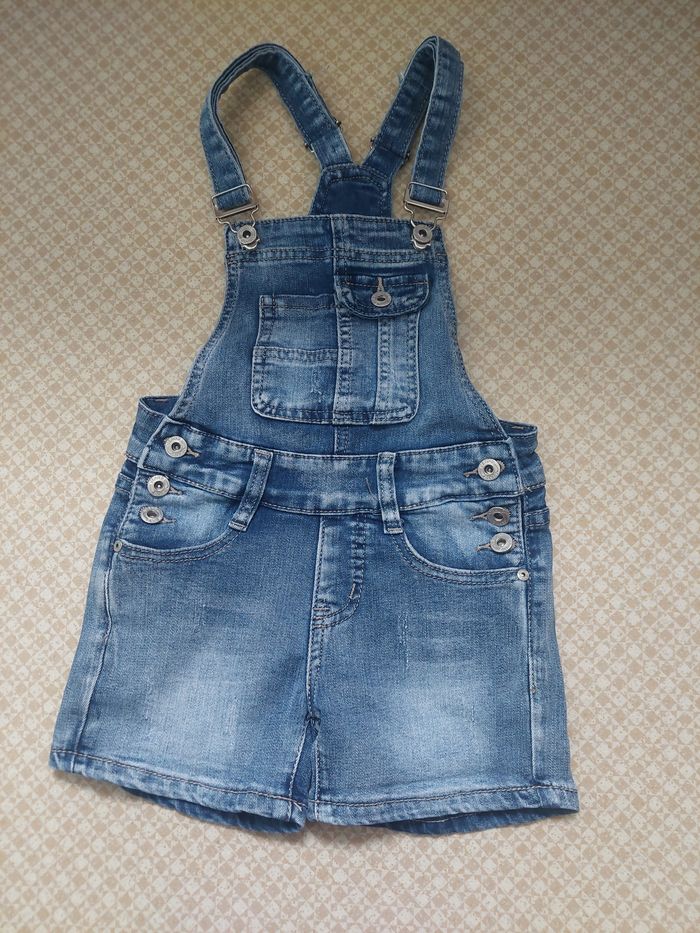 Salopette short fille en jean