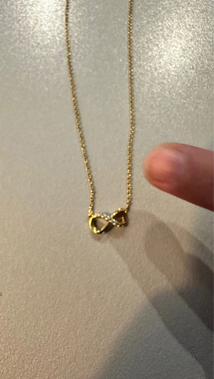 Collier infini scintillant métal doré - photo numéro 6