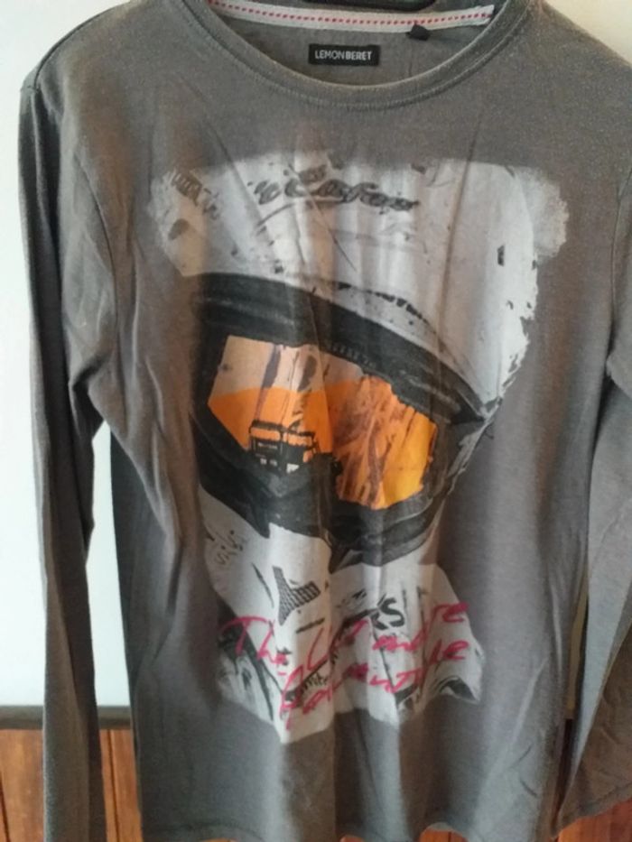 Tee-shirt manches longues gris - photo numéro 3