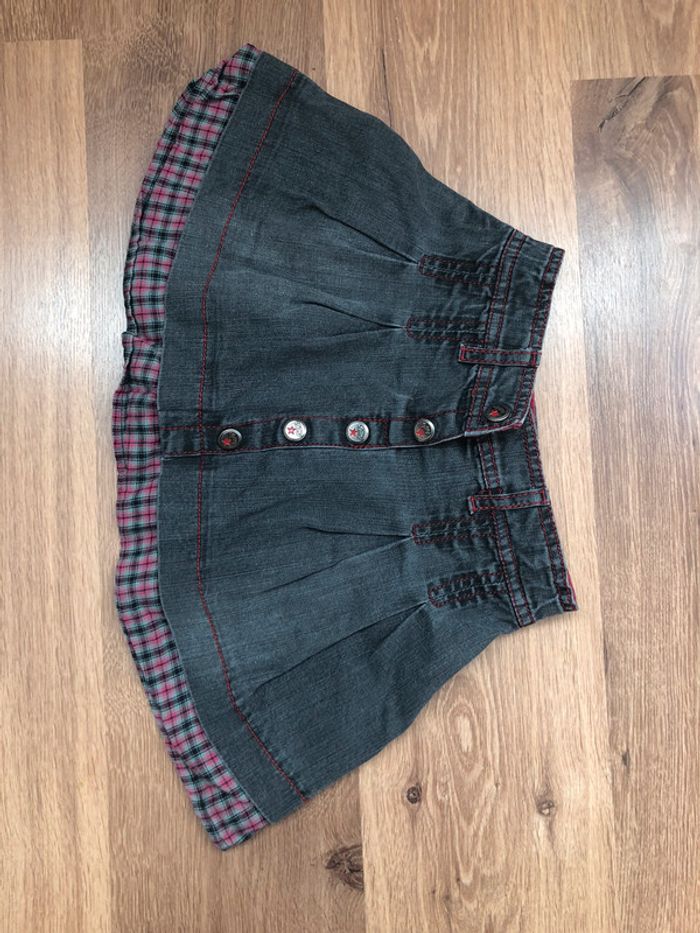 Jupe en jean gris foncé sergent-major 5 ans