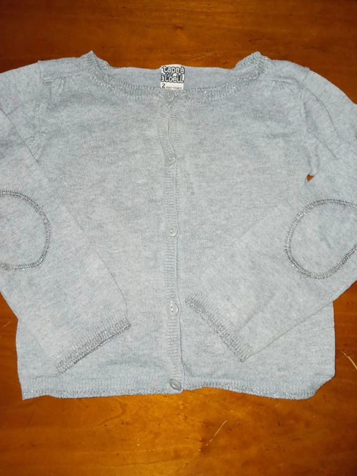 Gilet gris 24 mois tape à l oeil