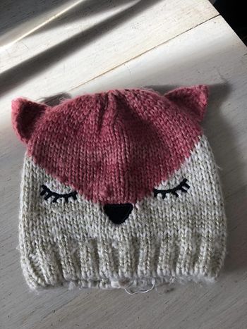 Très joli bonnet renard fille taille 4/5 ans