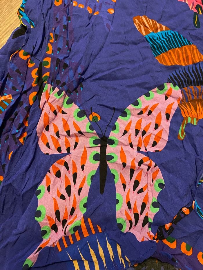 Robe été mauve à motifs papillons Desigual Txs - photo numéro 2