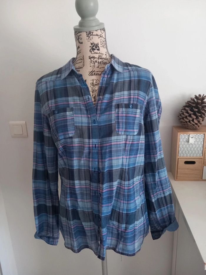 Chemise à carreaux camaieu