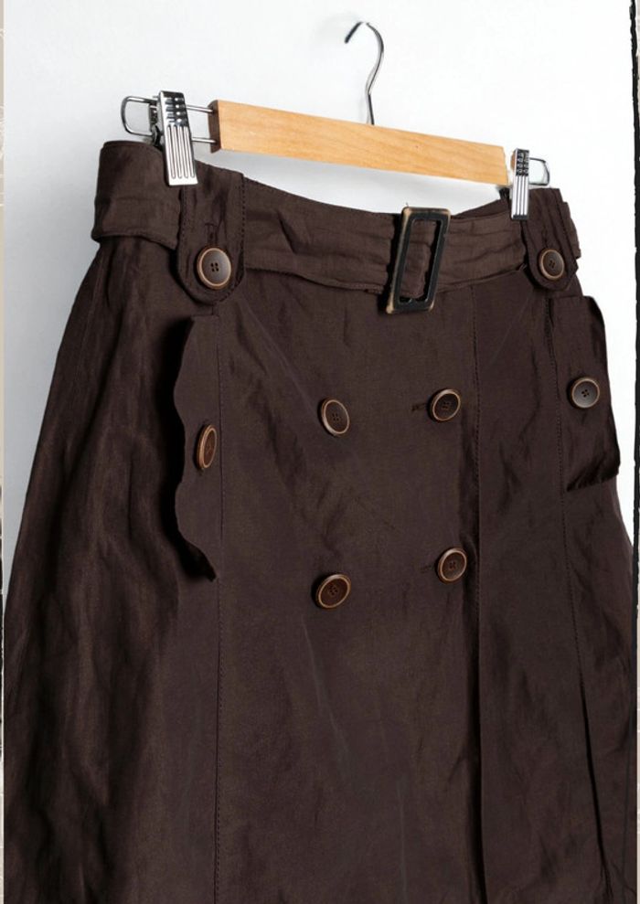 Jupe taille haute chocolat signée 1.2.3 Paris Taille 38 - photo numéro 3