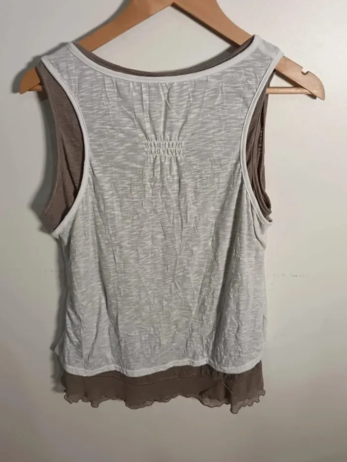 C10 débardeur blanc/taupe KWoman 3XL - photo numéro 2
