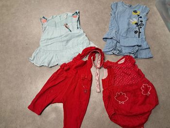 lot fille robe salopette 6 mois catimini