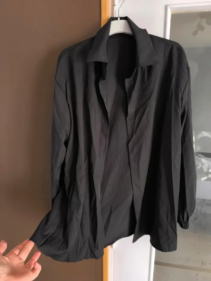 Chemise ouverte noire femme XL - photo numéro 7