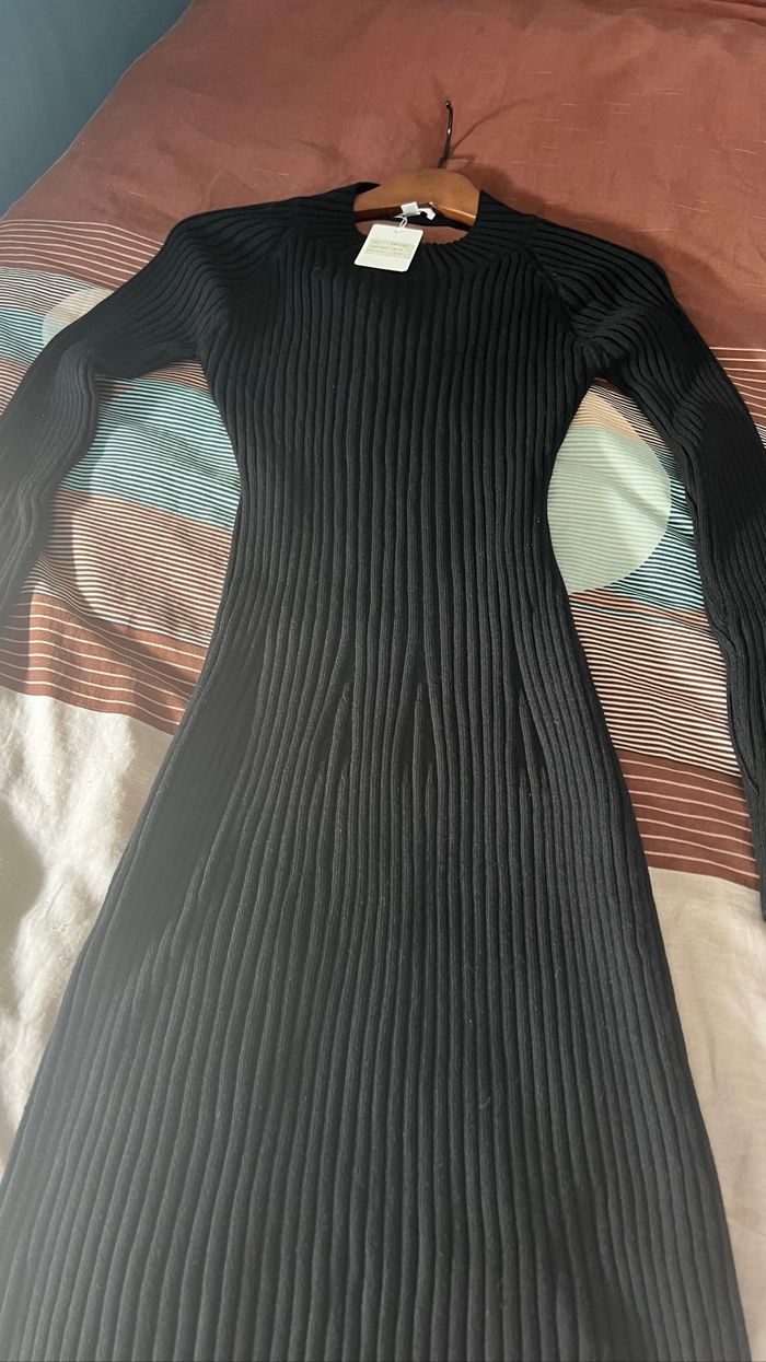 Robe longue noire côtelée Kilky S/m - photo numéro 3