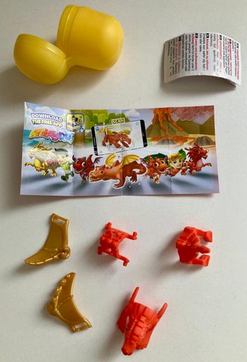 Kinder VQ095 dragon rouge et doré - BPZ N°95