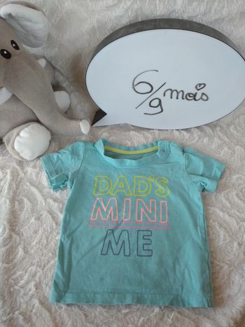 Tee shirt manches courtes Garçon 6/9 mois Dad's mini me Papa Primark 100% coton