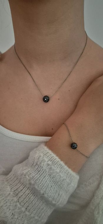 Parure bracelet + collier Agatha