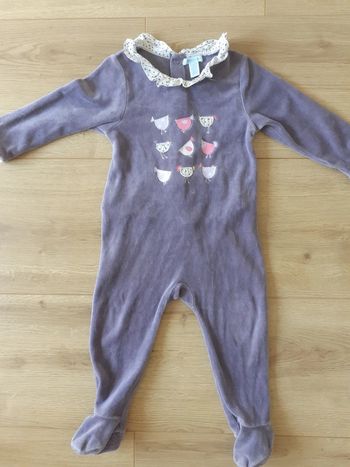 Grenouillère / pyjama fille 18 mois velour Obaïbi