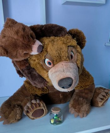 Rare peluche Jumbo frère des ours Kenai et Koda vintage Disneyland