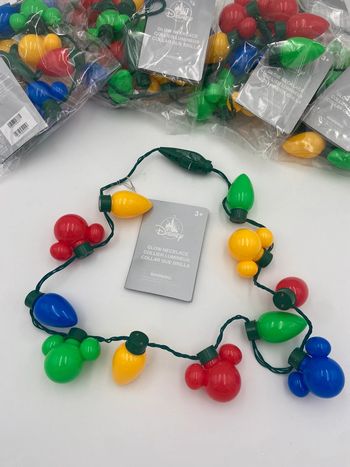Collier lumineux Noël icône Mickey Mouse/ guirlandes Disney Parks