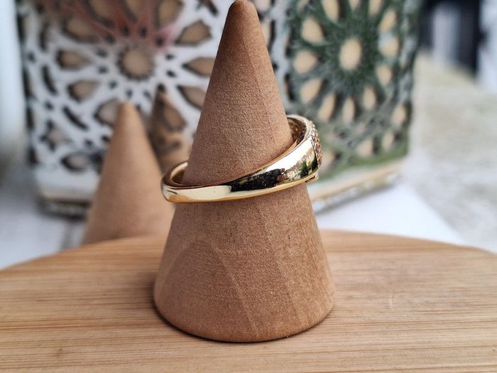 Bague ouverte avec strass design Griffe en Acier Inoxydable Bague de fiançailles pour femmes - photo numéro 3