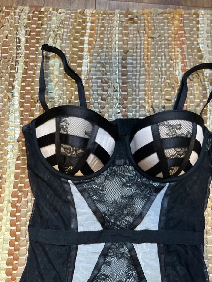 Body à empiècements noir motif dentelle Undiz taille S - photo numéro 3