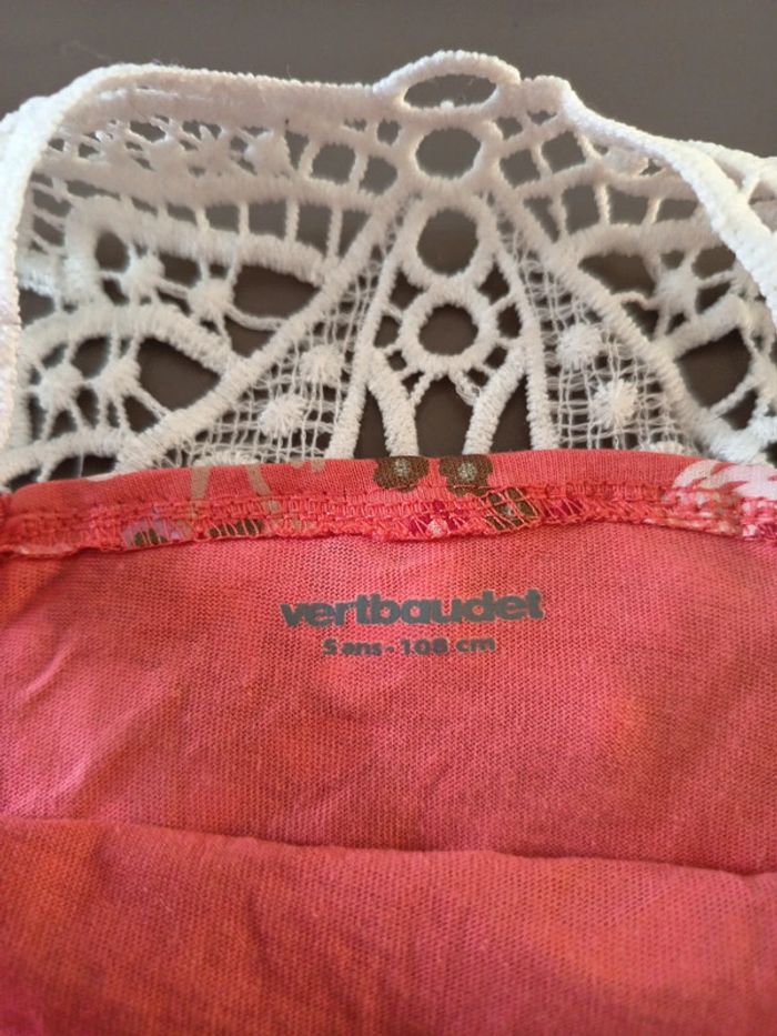 Débardeur rose papillon dentelle - photo numéro 5