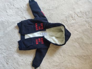 Veste zip à capuche bleu marine