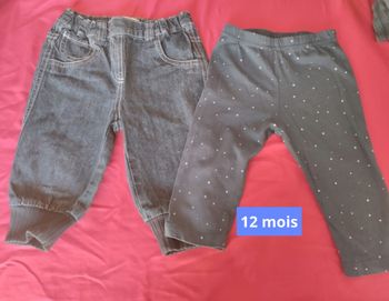 Jean et legging taille 12 mois