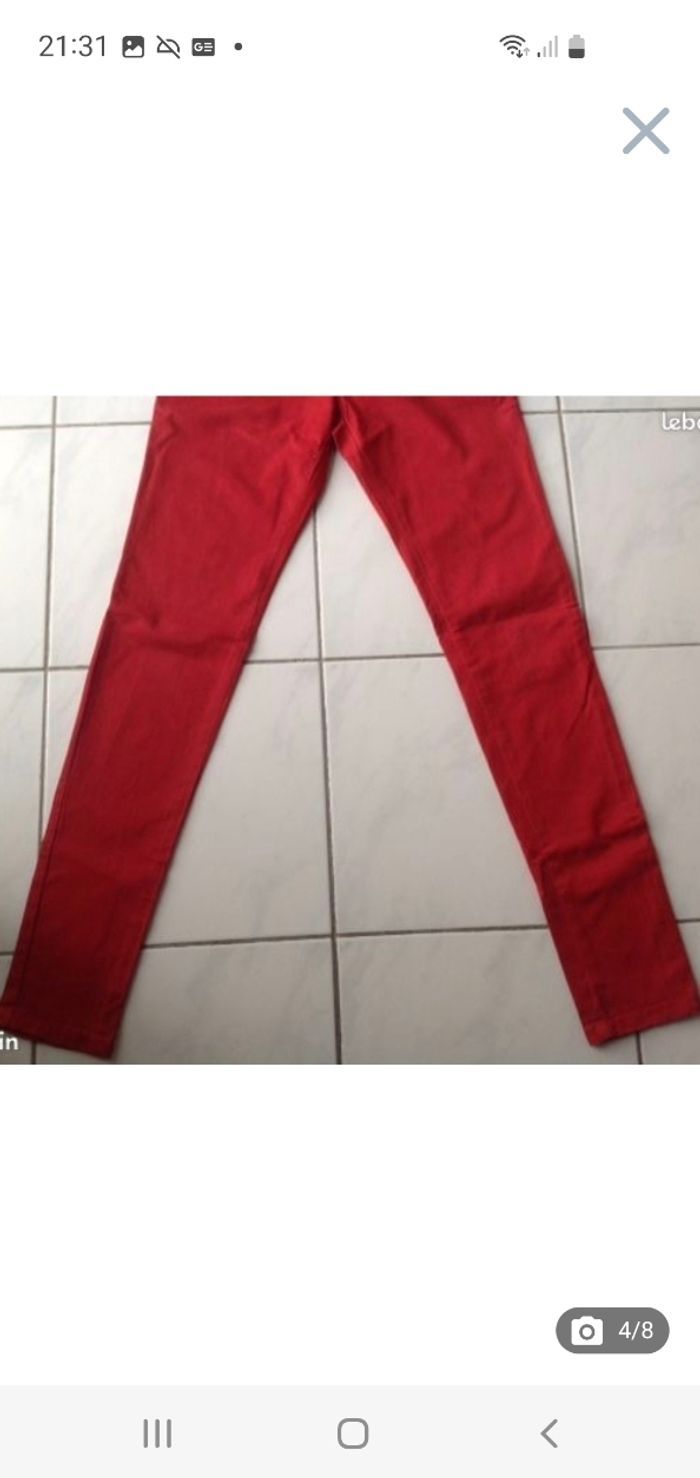 Pantalon slim rouge carmin 14 ans Monoprix Kids - photo numéro 4