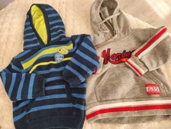 Lot pull a capuche 6 mois
