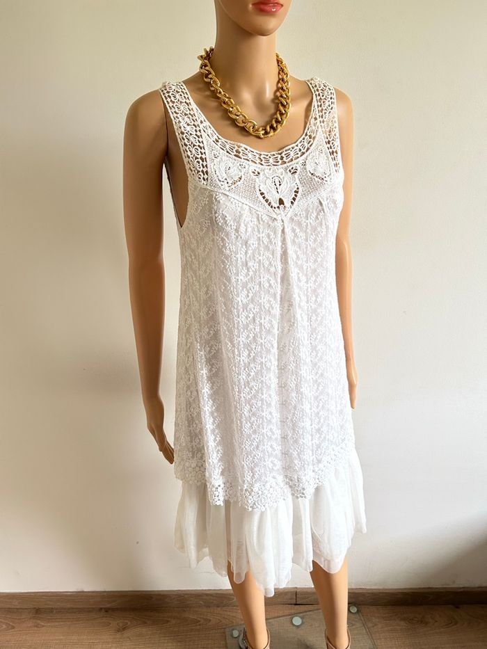 Robe blanche en dentelle Molly Bracken taille unique jamais portée - photo numéro 2