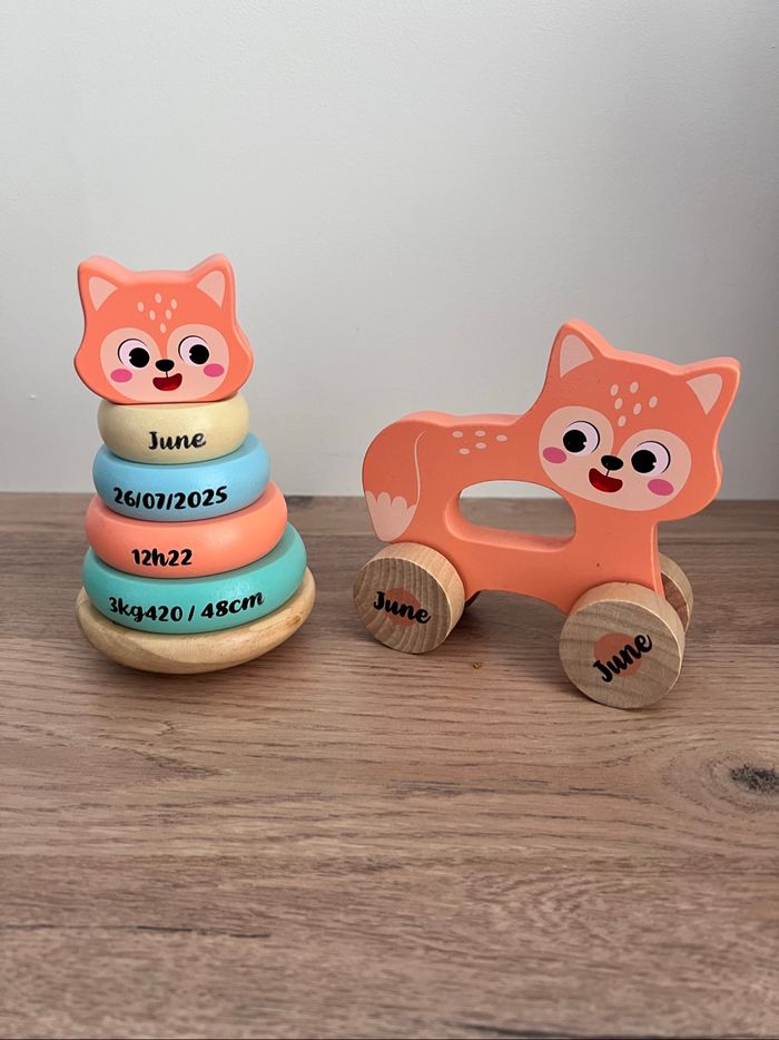 Ensemble de jouet en bois pour bébé personnalisé - photo numéro 2