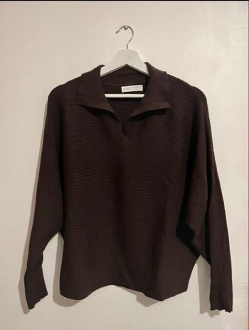 Pull en maille marron col V – Primark – Taille M