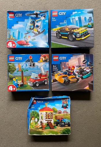 Lot X5 Lego City 60212 + 60400 + 60344 + 60275 + 60383 NEUF
