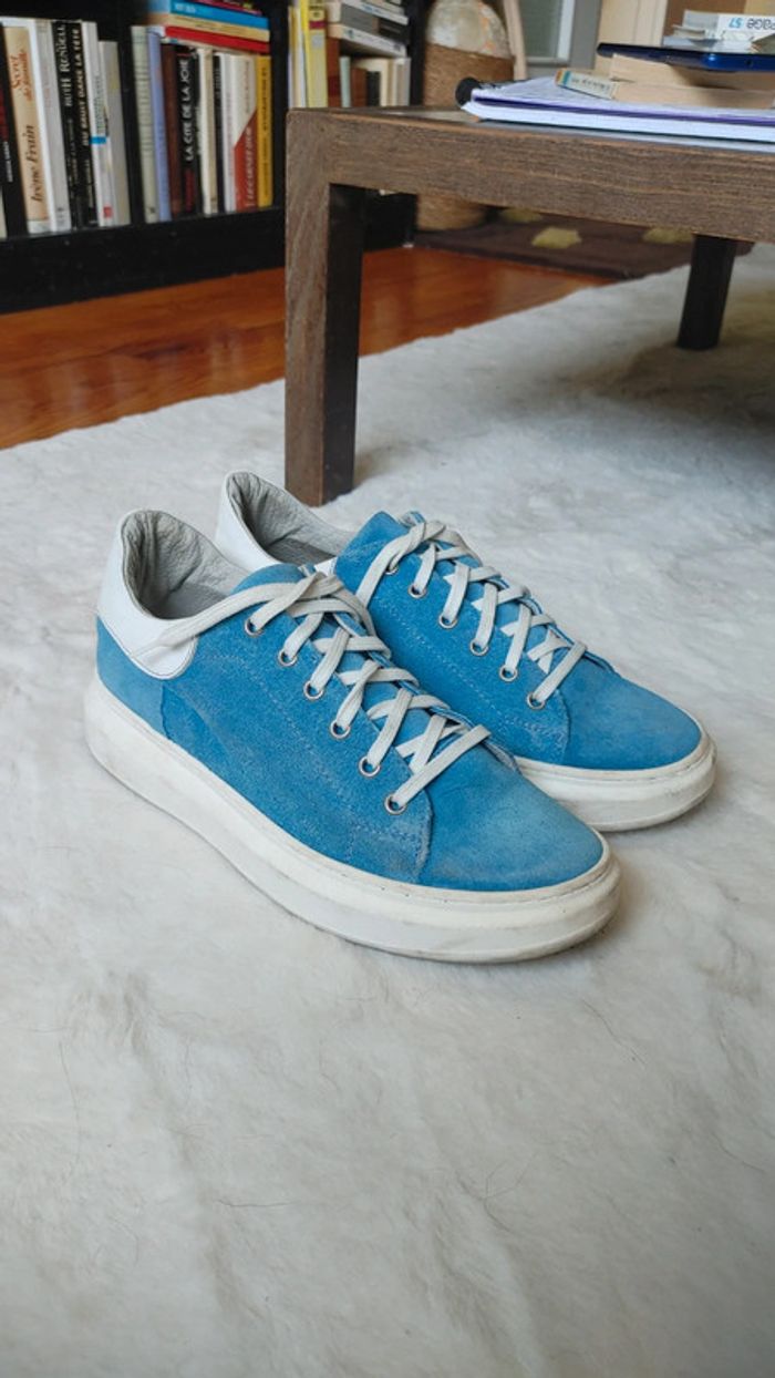 Sneakers en cuir et daim intérieur extérieur - photo numéro 2