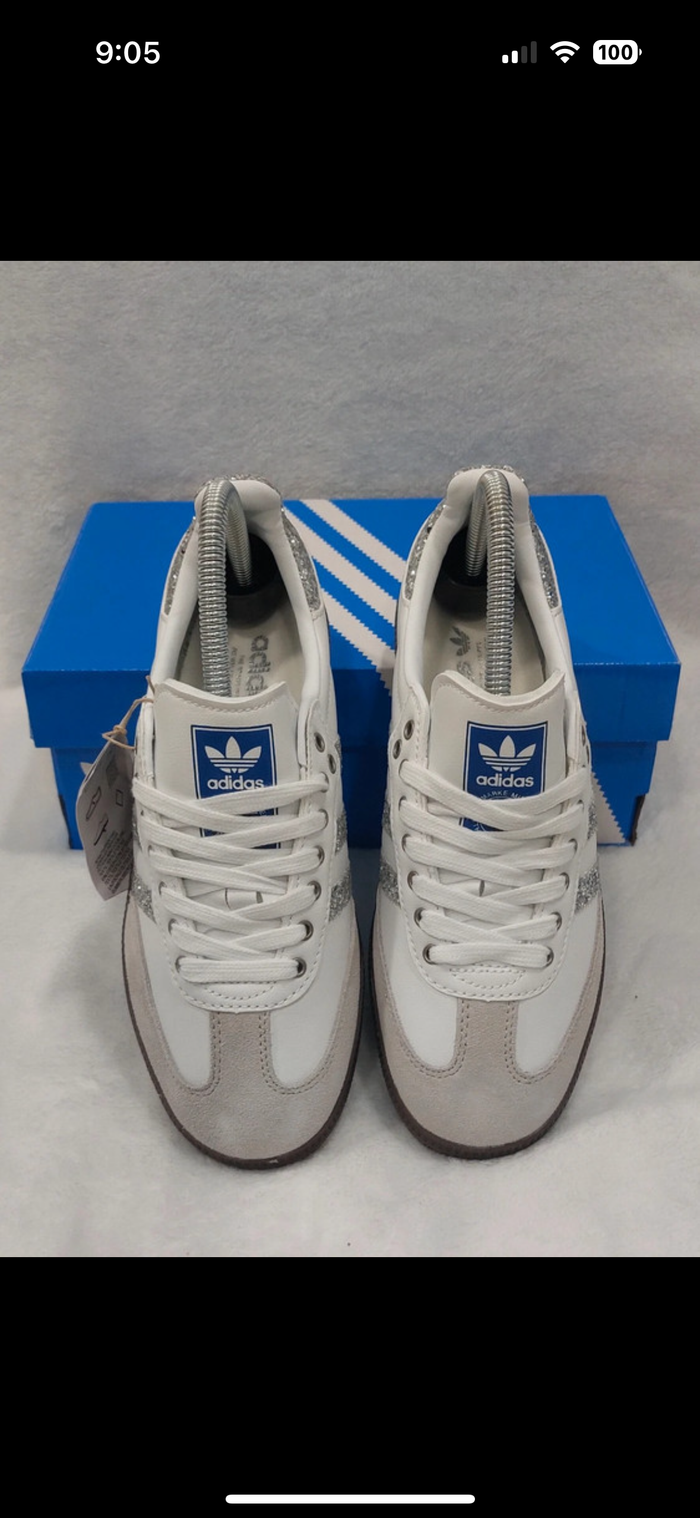 Adidas samba white glitter shine