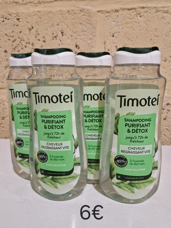 Lot de 4 shampoing purifiant et detox au thé vert 4x300ml 
