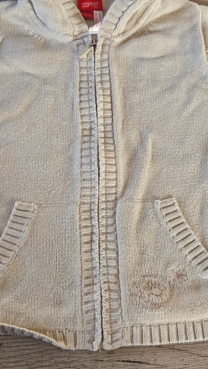 Gilet à capuche, beige à manches courtes, Esprit, 4/5 ans, nickel - photo numéro 7
