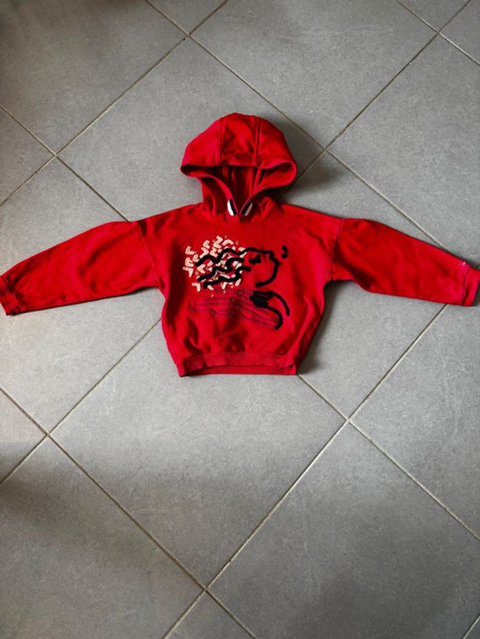 Pull / Sweat à capuche avec broderie - Catimini - Rouge - 6 ans