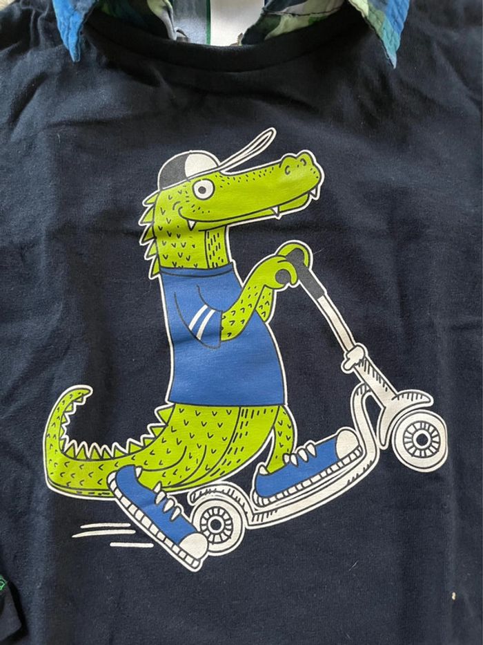 Teeshirt chemise manches longues crocodiles Palomino taille 2 ans - photo numéro 2
