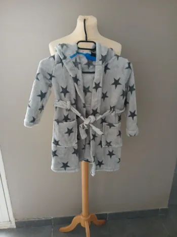 robe de chambre gris étoile 