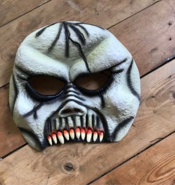 Masque caoutchouc Halloween dents orange - photo numéro 1