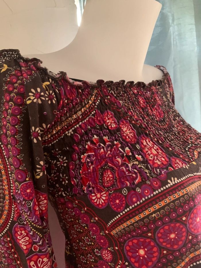 Blouse Defimode taille 36 fleurie manches 3/4 - photo numéro 9